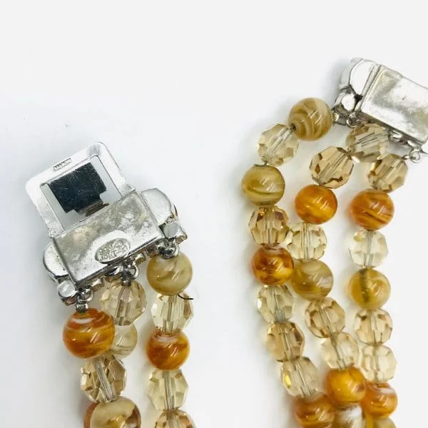 Vintage Christian Dior Champagne Beaded Necklace and Bracelet 1958 - Image 4