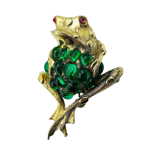 Vintage Frog Brooch by Hattie Carnegie