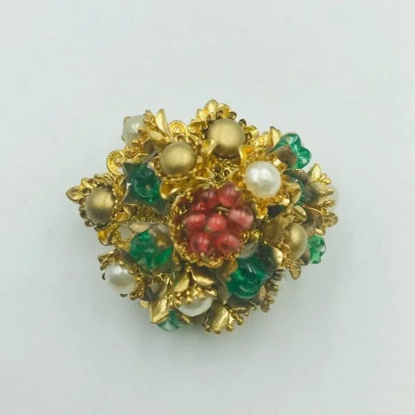 French Louis Rousselet Cluster Filigree Brooch - Image 4