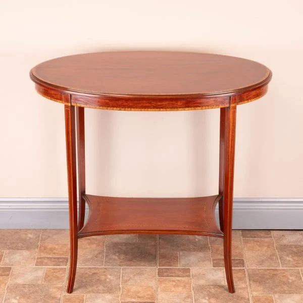 Edwardian Oval Inlaid Mahogany Occasional Table