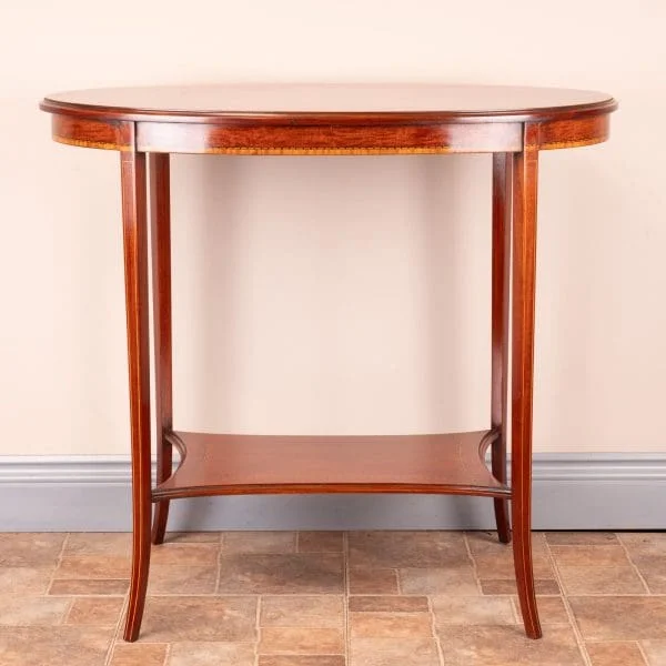 Edwardian Oval Inlaid Mahogany Occasional Table - Image 8