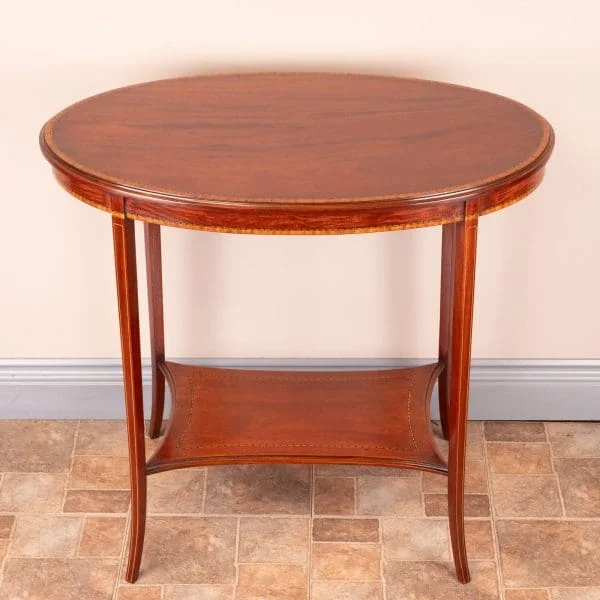 Edwardian Oval Inlaid Mahogany Occasional Table - Image 7