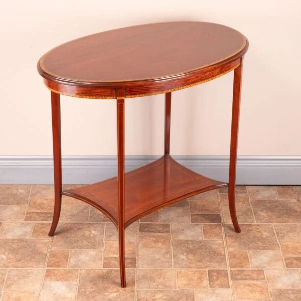 Edwardian Oval Inlaid Mahogany Occasional Table - Image 4