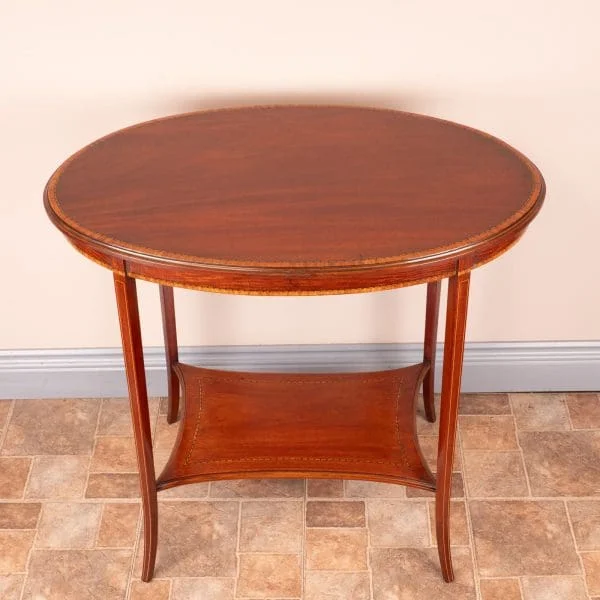 Edwardian Oval Inlaid Mahogany Occasional Table - Image 3