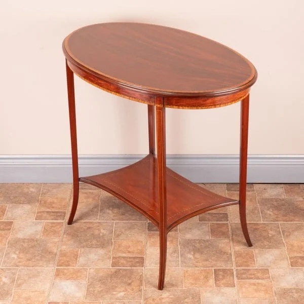 Edwardian Oval Inlaid Mahogany Occasional Table - Image 2