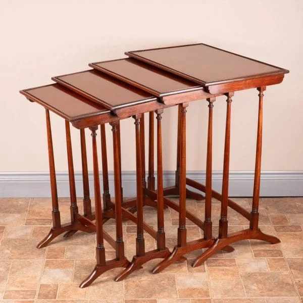 Good Quality Mahogany Quartetto Nest Of Tables - Image 4