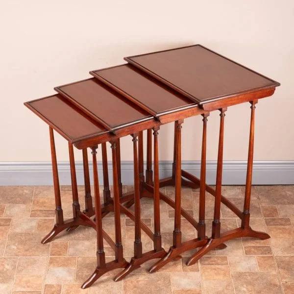 Good Quality Mahogany Quartetto Nest Of Tables - Image 5