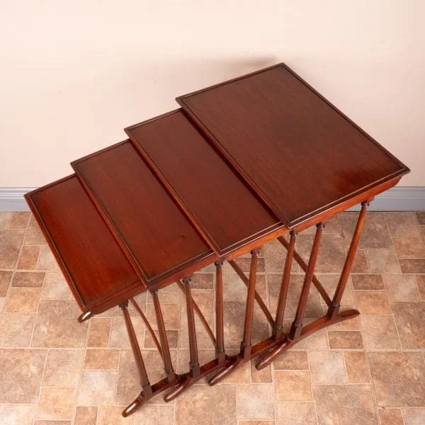 Good Quality Mahogany Quartetto Nest Of Tables - Image 6