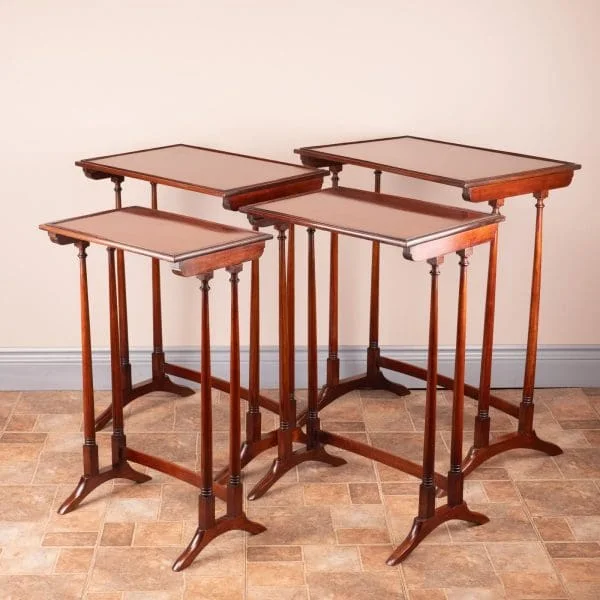 Good Quality Mahogany Quartetto Nest Of Tables - Image 7