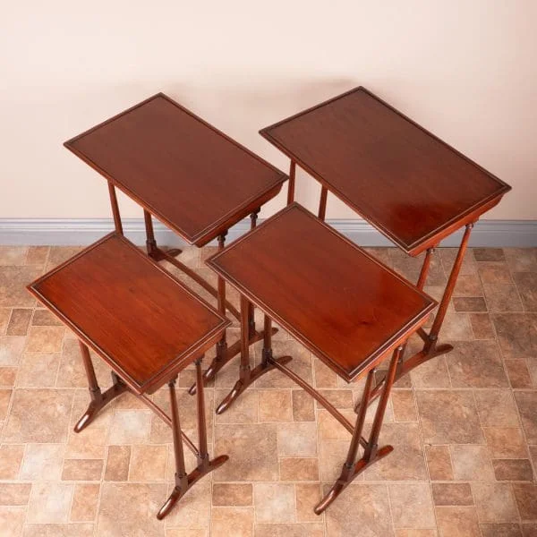 Good Quality Mahogany Quartetto Nest Of Tables - Image 8