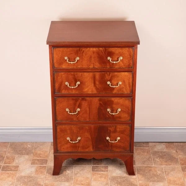 Narrow Mahogany Four Drawer Chest Of Drawers - Image 11