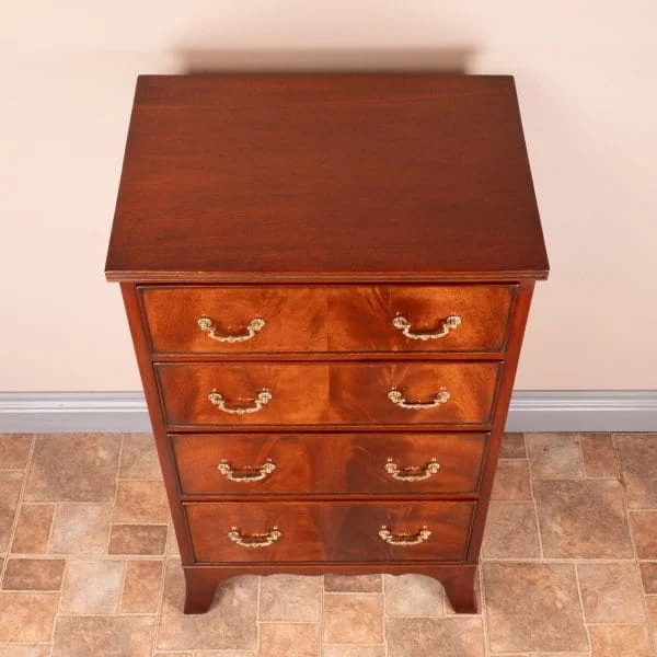 Narrow Mahogany Four Drawer Chest Of Drawers - Image 10