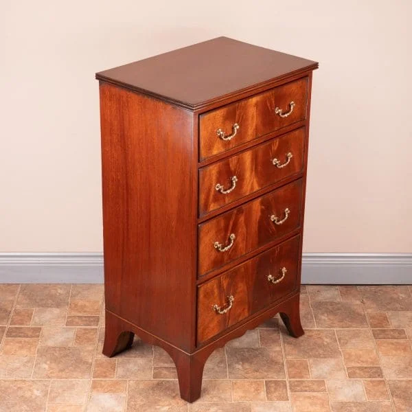 Narrow Mahogany Four Drawer Chest Of Drawers - Image 8