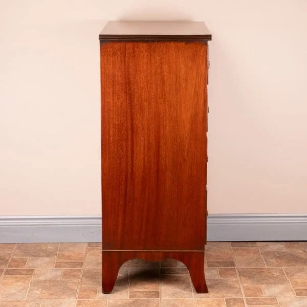 Narrow Mahogany Four Drawer Chest Of Drawers - Image 7