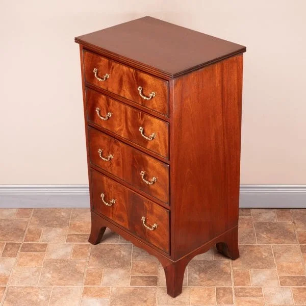 Narrow Mahogany Four Drawer Chest Of Drawers - Image 2