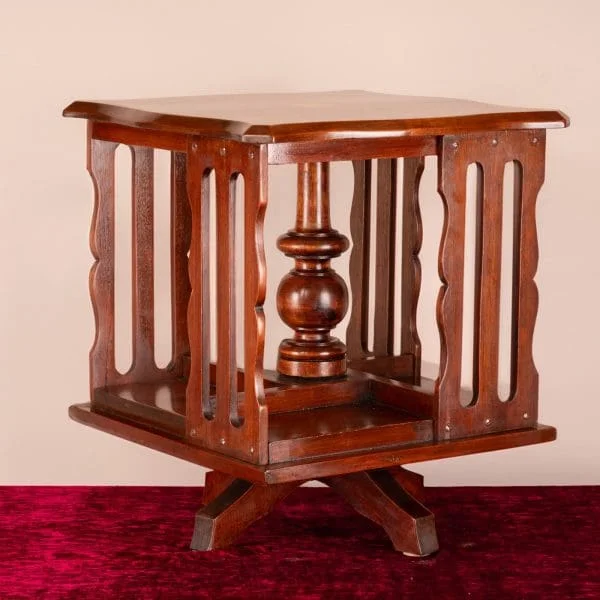 Inlaid Mahogany Table Top Revolving Bookcase - Image 4