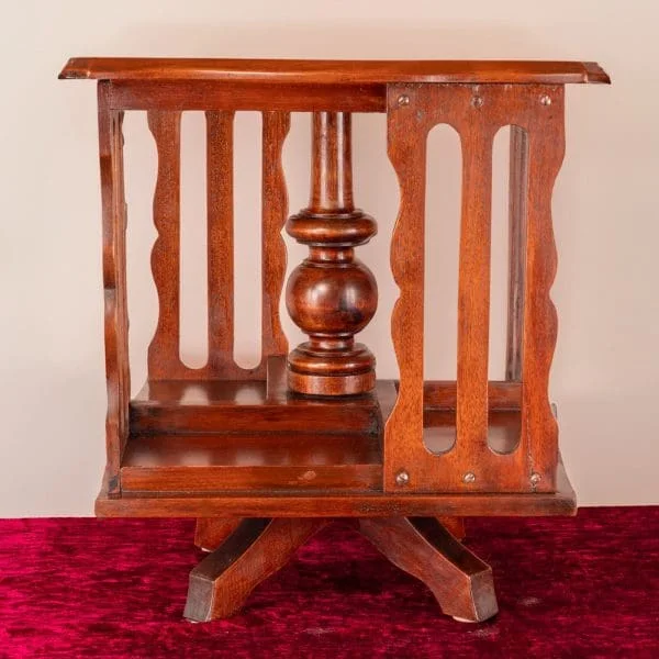 Inlaid Mahogany Table Top Revolving Bookcase - Image 6