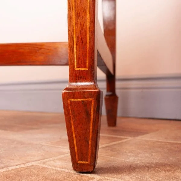 Edwardian Inlaid Walnut Window Seat - Image 5