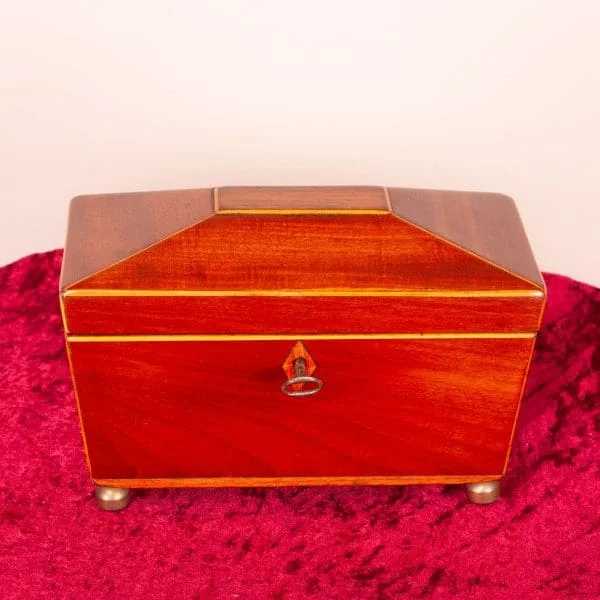 Small 19th C Mahogany Tea Caddy