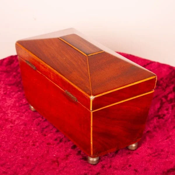 Small 19th C Mahogany Tea Caddy - Image 6