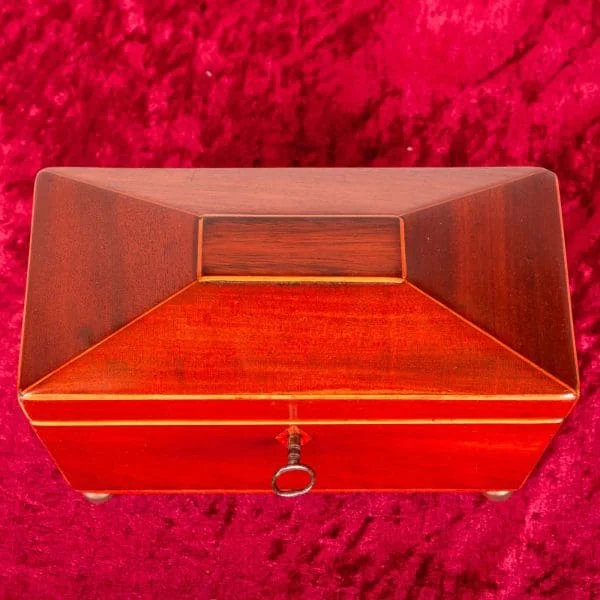 Small 19th C Mahogany Tea Caddy - Image 7