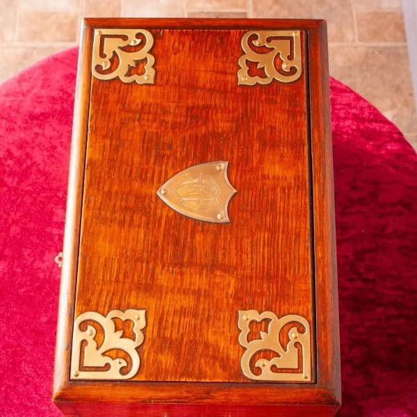 Victorian Oak Stationery Box - Image 3