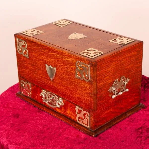 Victorian Oak Stationery Box - Image 4