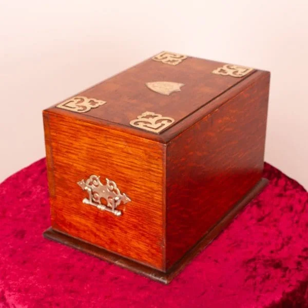 Victorian Oak Stationery Box - Image 5