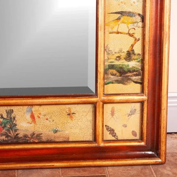 Large Chinoiserie Decorated Mirror - Image 2