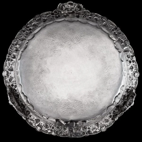 Antique 19th Century Georgian Solid Silver Salver by J E Terrey 1825 - Image 3