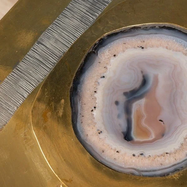 Agate and Brass Clad Coffee Table by Willy Daro, Belgium 1970s - Image 37