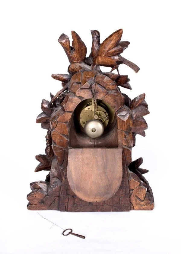 Antique Carved Black Forest Clock Circa 1880 - Image 4