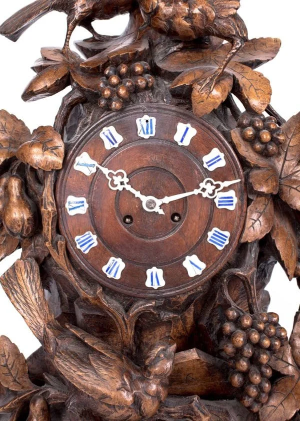 Antique Carved Black Forest Clock Circa 1880 - Image 5