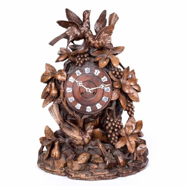 Antique Carved Black Forest Clock Circa 1880 - Image 2