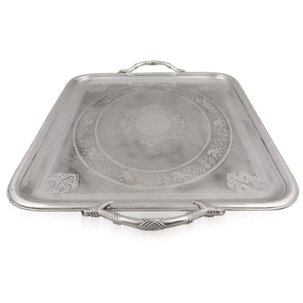 Antique Late 19th Century Silver Plated Tea Tray by Christofle, France - Image 6