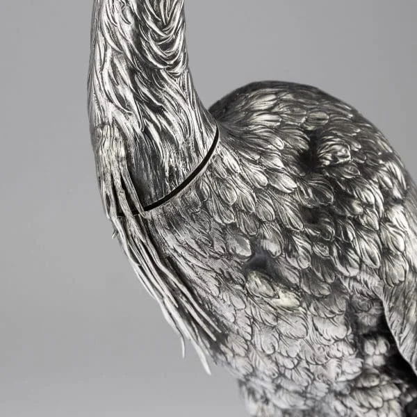 Antique Ornamental Solid Silver Figure of a Stork, Hanau Circa 1900 - Image 17