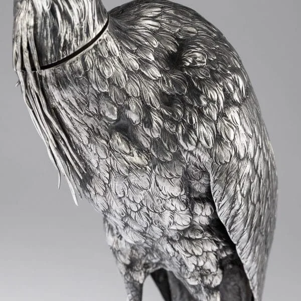 Antique Ornamental Solid Silver Figure of a Stork, Hanau Circa 1900 - Image 18