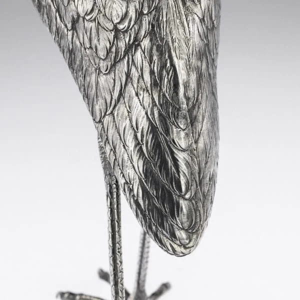 Antique Ornamental Solid Silver Figure of a Stork, Hanau Circa 1900 - Image 19