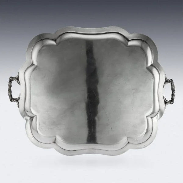 Antique Solid Silver and Niello Serving Tray, France Circa 1870 - Image 3