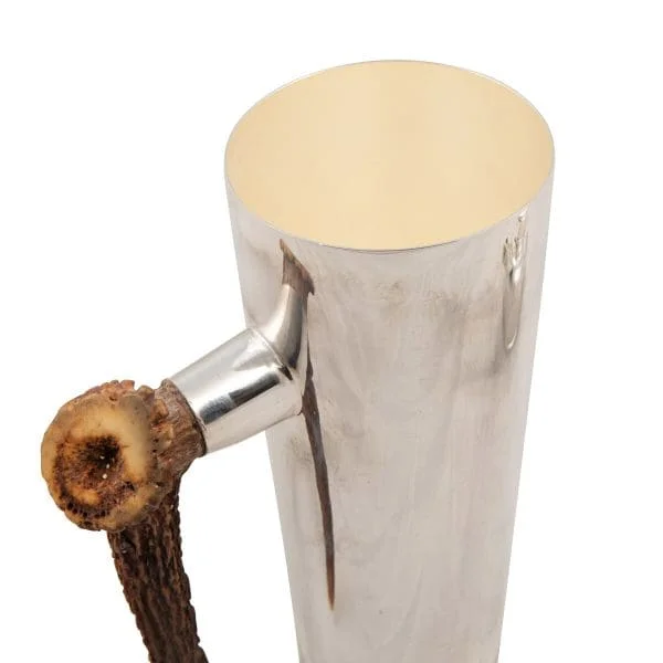 Antler Horn Handled Cocktail Shaker in Silver Plate, England Circa 1930 - Image 9