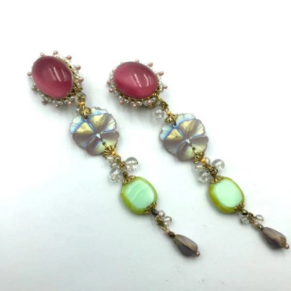 French Natural Stone Drop Earrings - Image 3