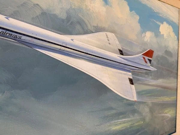 OIL PAINTING CONCORDE BY DOUGLAS ETTRIDGE (1929-2009) OIL ON CANVAS CIRCA 1976 - Image 10