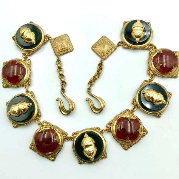 Vintage Patrice Etruscan Revival Panel Necklace 1970s - Image 2