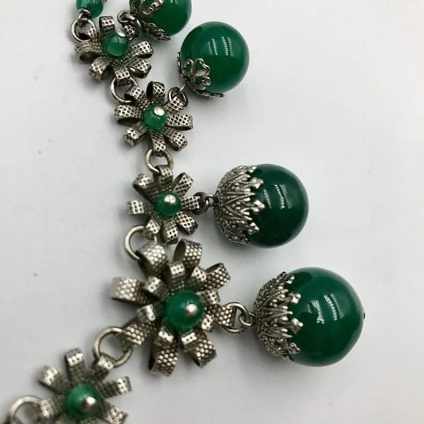 Vintage German Machine Age Chrysoprase Drop Necklace 1930s - Image 5