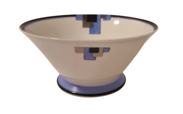 Shelley Art Deco Vogue Design Blue Block Sugar Bowl from an Eve Shape set by Eric Slater