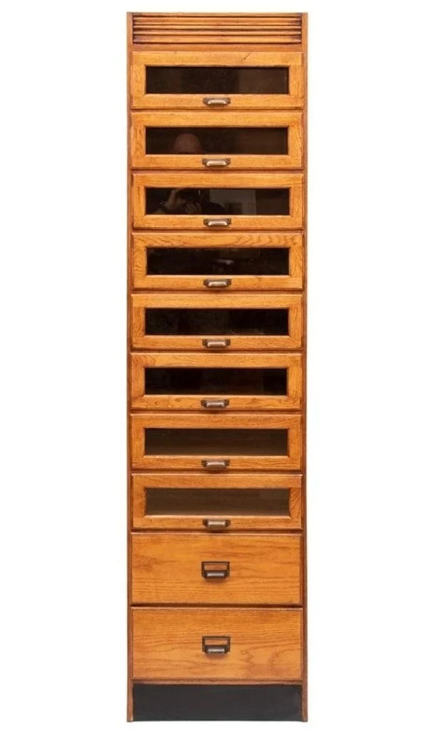 Vintage Style Single Oak Haberdashers Cabinet