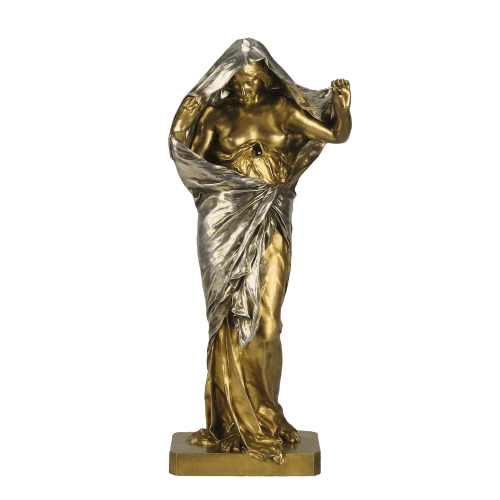 Art Nouveau Bronze "Nature Revealing her Secrets to Science" by Ernest Barrias