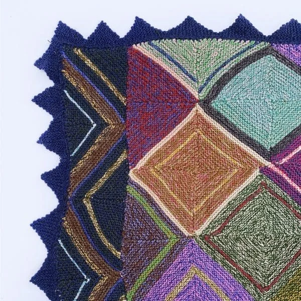 Midcentury Greek Knitted Diamond Throw Circa 1970s - Image 8