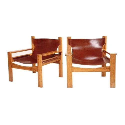 MidCentury BORGE MOGENSEN Style Tan Leather Lounge Armchair Vintage Retro