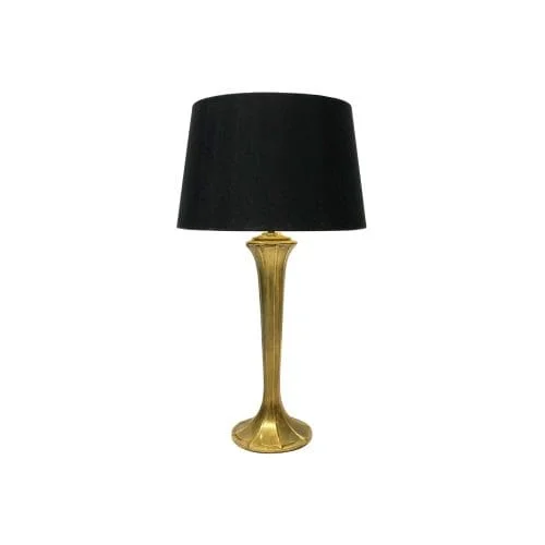 Brass Art Nouveau Style Table Lamp 1970s Hollywood Regency Jugendstil Light